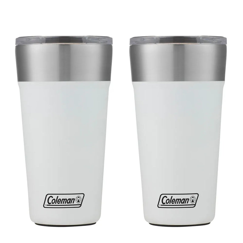 Kit com 2 Copos Térmicos com Tampa 600ml Branco Coleman